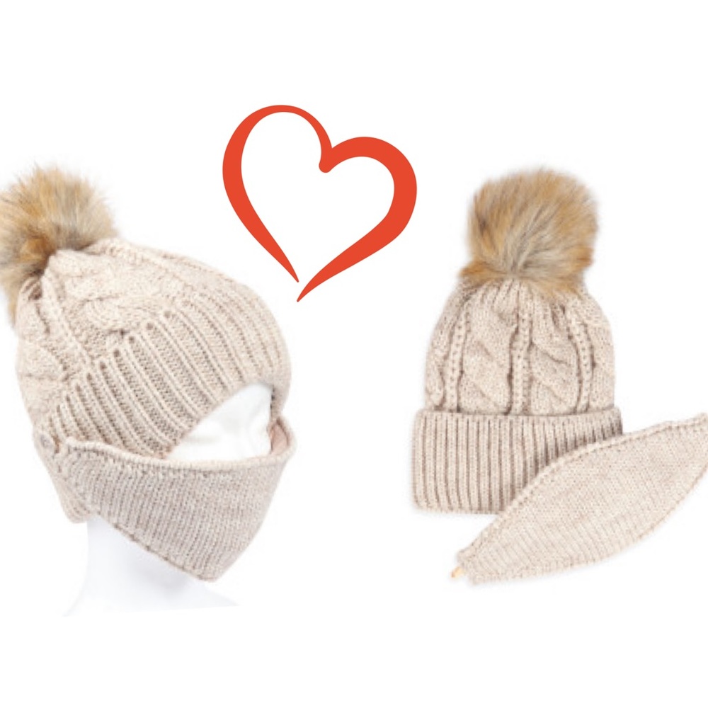 Beanie and mask set in Cream NWT - Picture 4 of 7